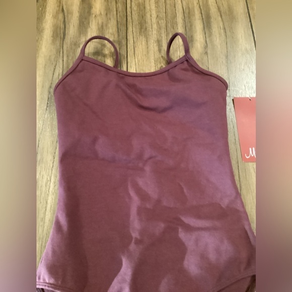 Mirella burgandy Seamed Camisole Dance Leotard Size 12 kids new - Picture 6 of 6
